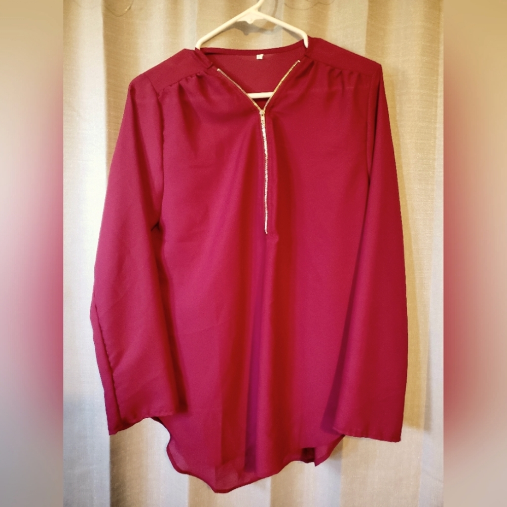 Burgundy Women's Blouse - NWOT Large